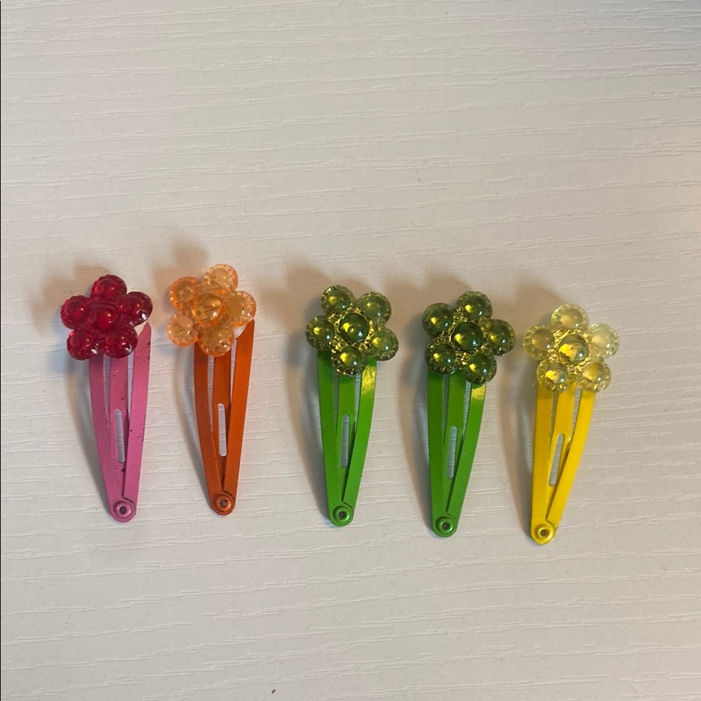 Colorful Flower Hair Clips Set for Kids